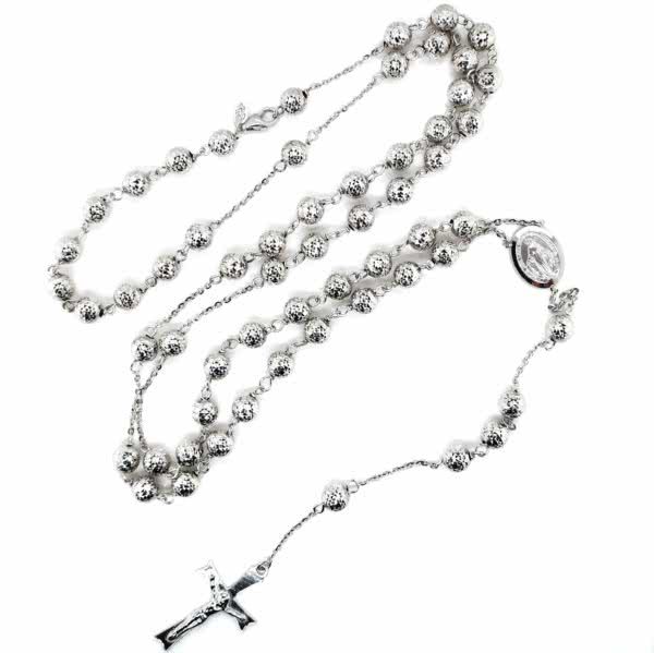 18ct white gold rosary beads - Image 2