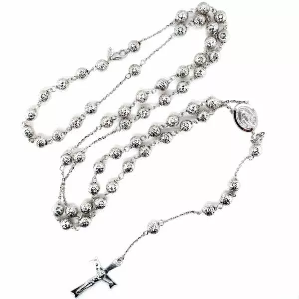 18ct white gold rosary beads - Image 2