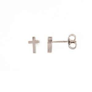 18ct white gold cross earrings