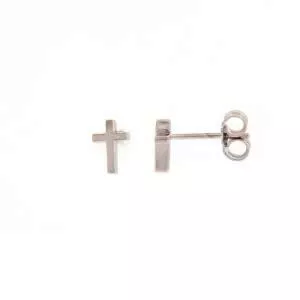 18ct white gold cross earrings