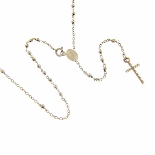 18ct white gold mini rosary beads