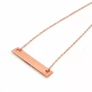 18ct rose gold bar shape necklace