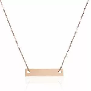 18ct rose gold bar shape necklace