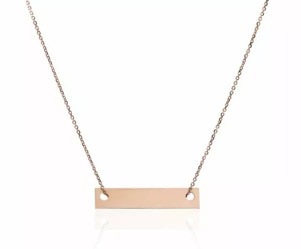 18ct rose gold bar shape necklace