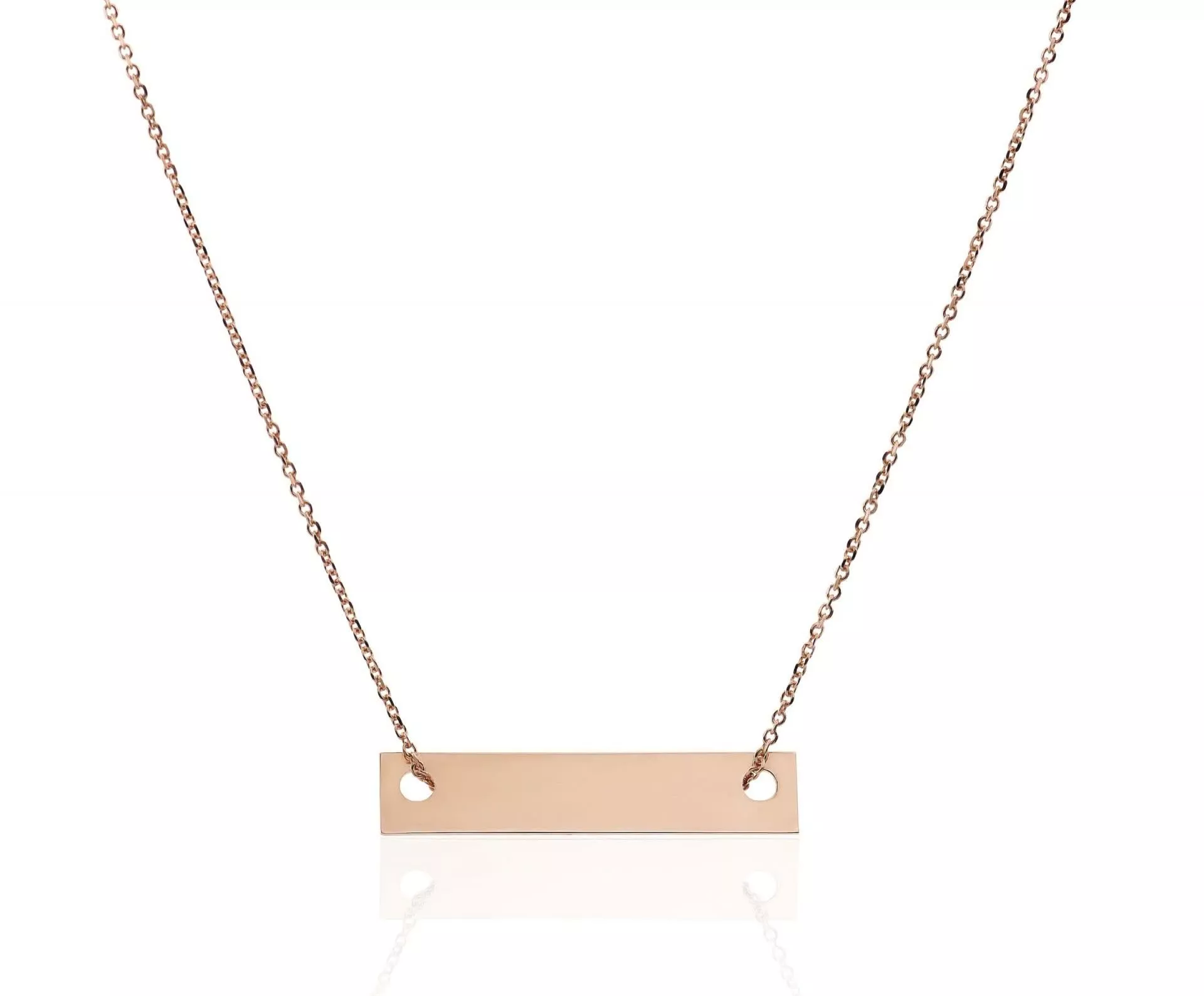 18ct Rose Gold Bar Shape Necklace Cerrone Jewellers