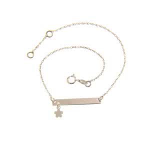 18ct white gold bar shape bracelet with star charm