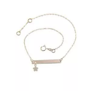 18ct white gold bar shape bracelet with star charm