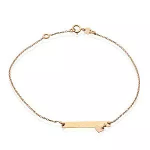 18ct rose gold bracelet with heart charm