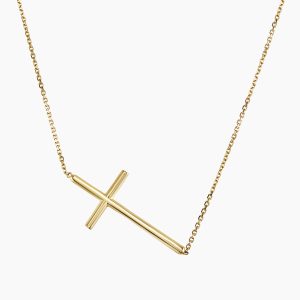18ct yellow gold cross necklace