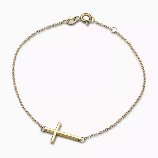 18ct yellow gold cross bracelet