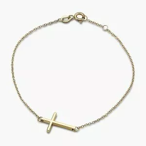 18ct rose gold cross bracelet