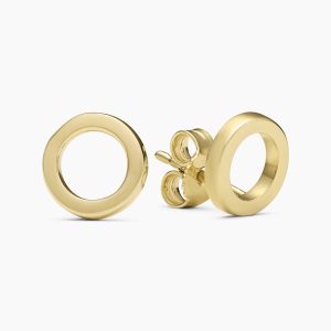 18ct yellow gold Circle stud earrings