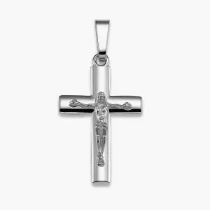18ct white gold cross crucifix pendant
