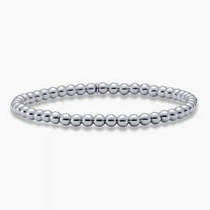 18ct white gold stretchy ball bracelet