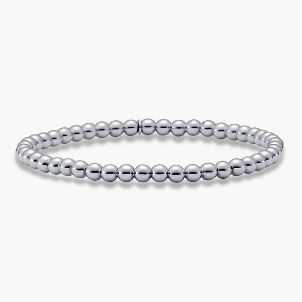 18ct white gold stretchy ball bracelet