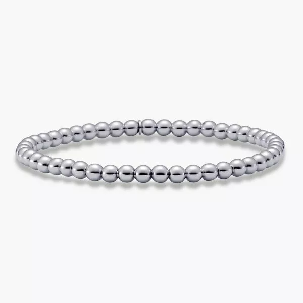 18ct white gold stretchy ball bracelet