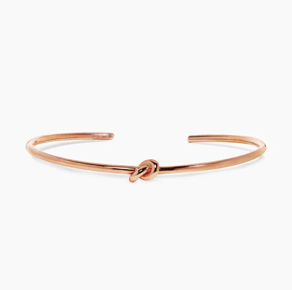 18ct rose gold knot bangle