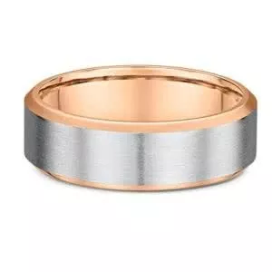 18ct rose & white gold satin finish wedding ring