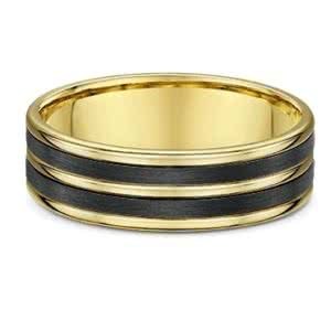 18ct yellow gold & carbon ring
