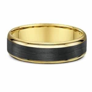 18ct yellow gold and carbon ring