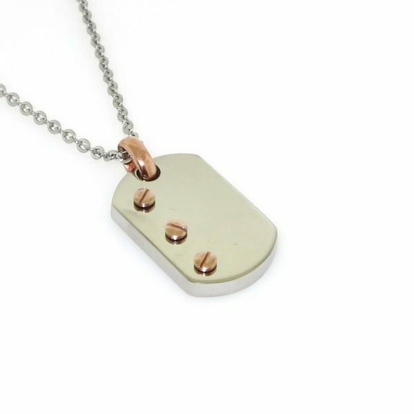 Stainless Steel plain pendant on stainless steel chain.