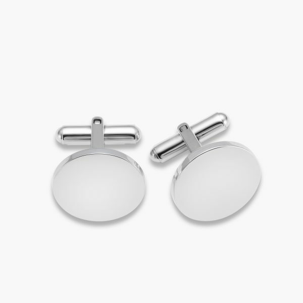 Stainless Steel plain circle cufflinks