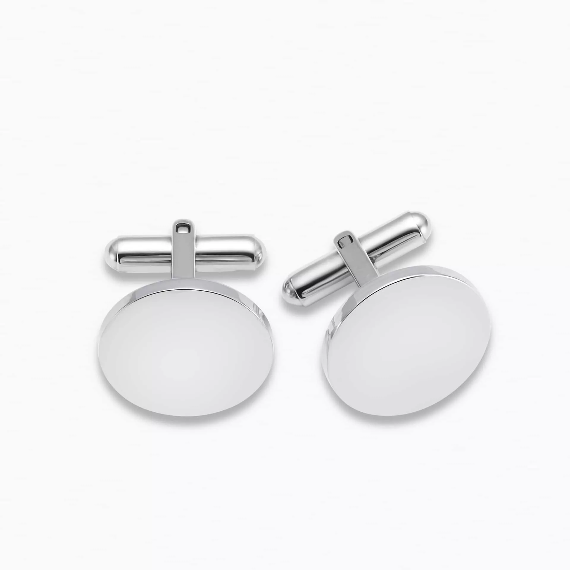 Stainless Steel Plain Circle Cufflinks Cerrone Jewellers