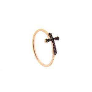 18ct rose gold cross ruby ring
