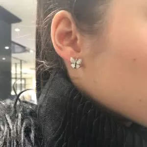 18ct white gold diamond butterfly stud earrings
