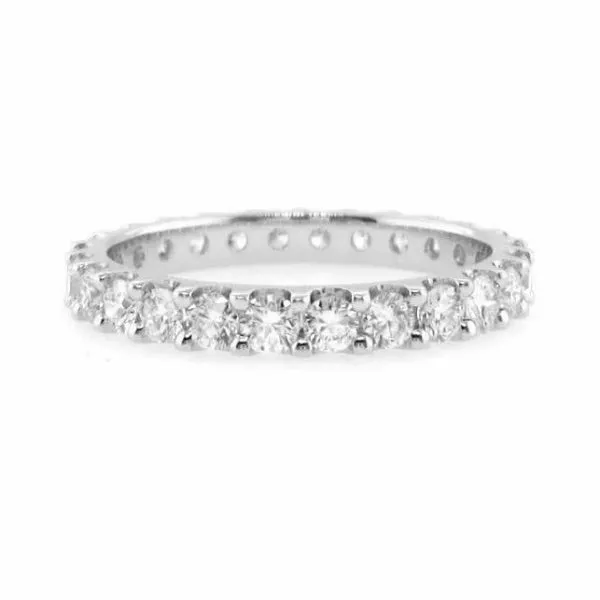 18ct white gold diamond claw set band