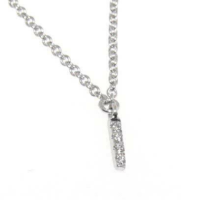 diamond initial "I" necklace