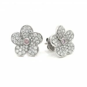 18ct white gold Australian Argyle Pink diamond earrings