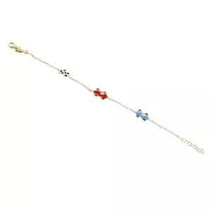 18ct yellow gold racing car baby bracelet