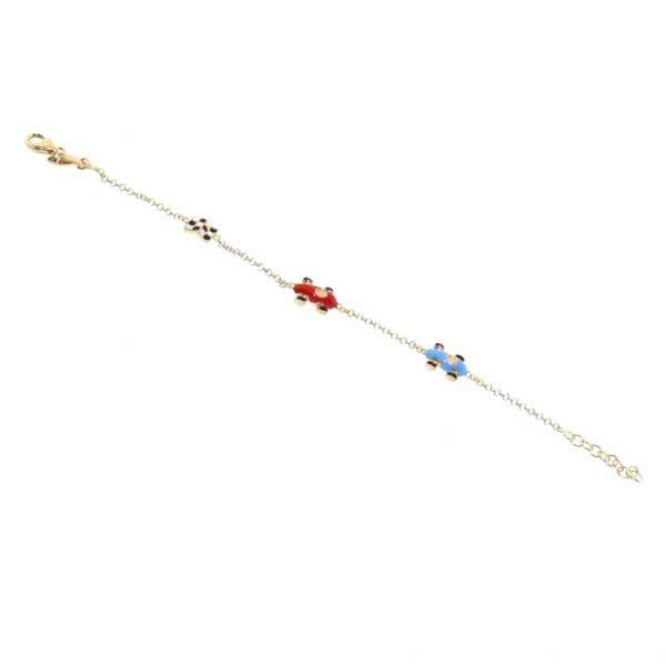 18ct yellow gold racing car baby bracelet