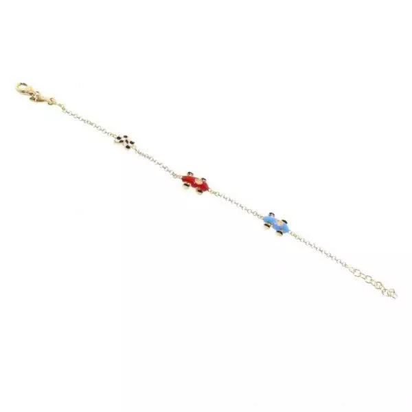 18ct yellow gold racing car baby bracelet