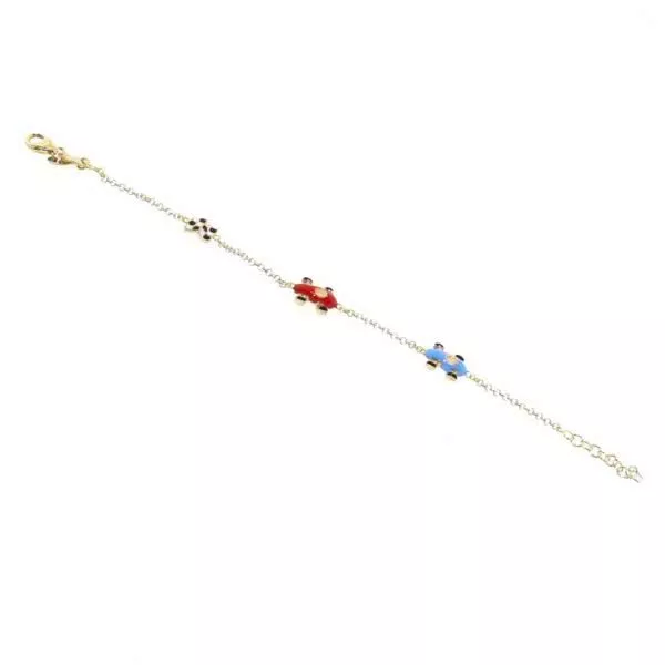 18ct yellow gold racing car baby bracelet