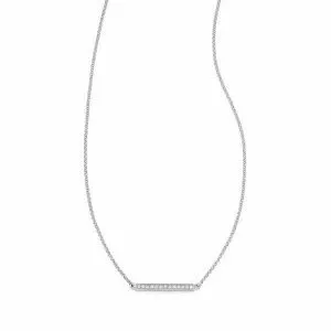 18ct white gold diamond bar necklace