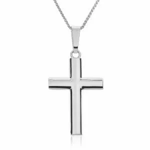 18ct White Gold Cross Pendant