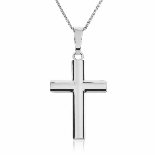 18ct White Gold Cross Pendant