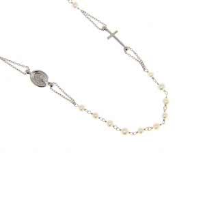 18ct White Gold Pearl Rosary Necklace