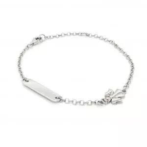 18ct White Gold ID Angel Baby Bracelet