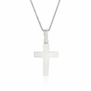 18ct white gold cross pendant