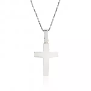 18ct white gold cross pendant