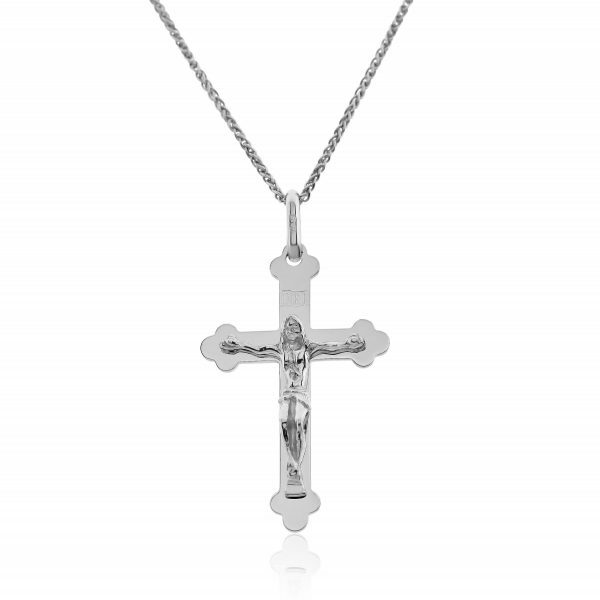 18ct white gold crucifix pendant