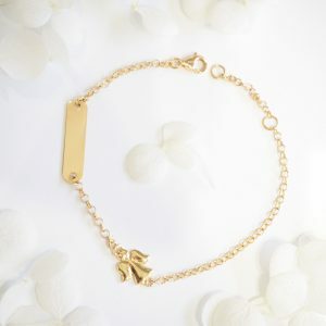 18ct yellow gold angel ID baby bracelet