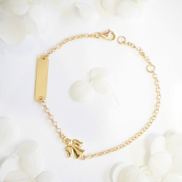 18ct yellow gold angel ID baby bracelet