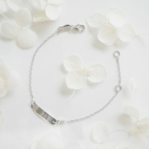 18ct White Gold Diamond Baby ID Bracelet