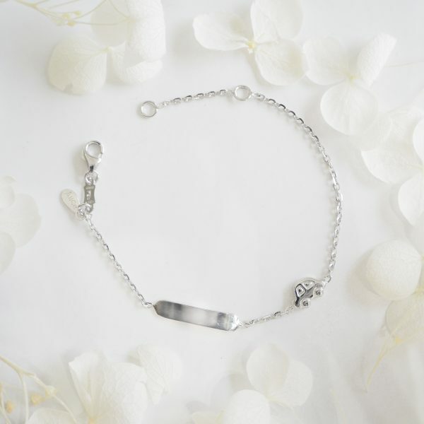 18ct white gold baby ID car bracelet