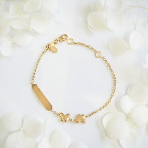 18ct Yellow Gold Butterfly ID Baby Bracelet