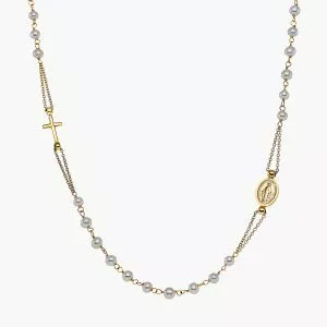 18ct Yellow Gold Pearl Rosary Necklace